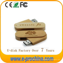 Clé USB en bois Flash Memory Swivel Clé USB Drive